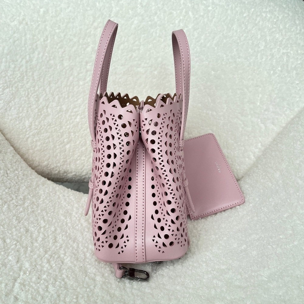 Alaia Blush Pink Laser-Cut Mini Crossbody with Matching Wallet - Picture 2 of 9